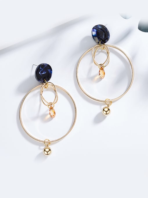 CEIDAI Big Ring Shaped Crystal drop earring 2