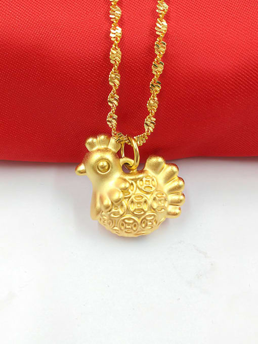 golden Gold Plated Cute Chicken Shaped Necklace