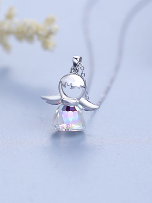 One Silver Angel Shaped Necklac 4