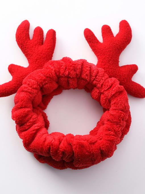 G red (hairband) Cute Christmas Antler Downy Hair Hoop