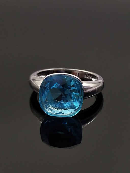 KENYON Simple Blue AAA Zircon Copper Ring 2