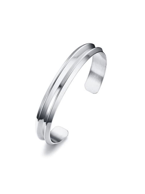 CONG All-match Open Design Letter C Shaped Stainless Steel Bangle