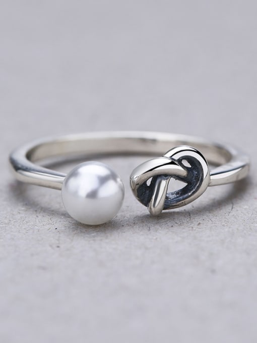 One Silver Fashion Thai Silver Pearl Ring 2