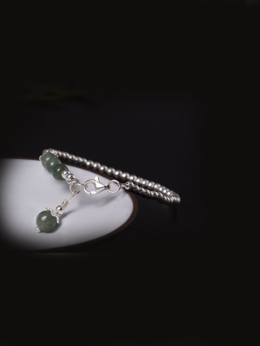 SILVER MI Simple Style Jade Women Bracelet