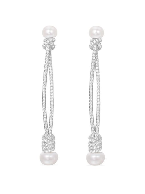 ALI New type of zircon cords to imitate Pearl Earrings 2
