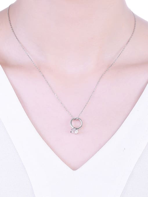 One Silver 925 Silver Ring-shaped Necklace 1