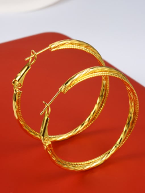 XP Simple Gold Plated Hoop Earrings 2