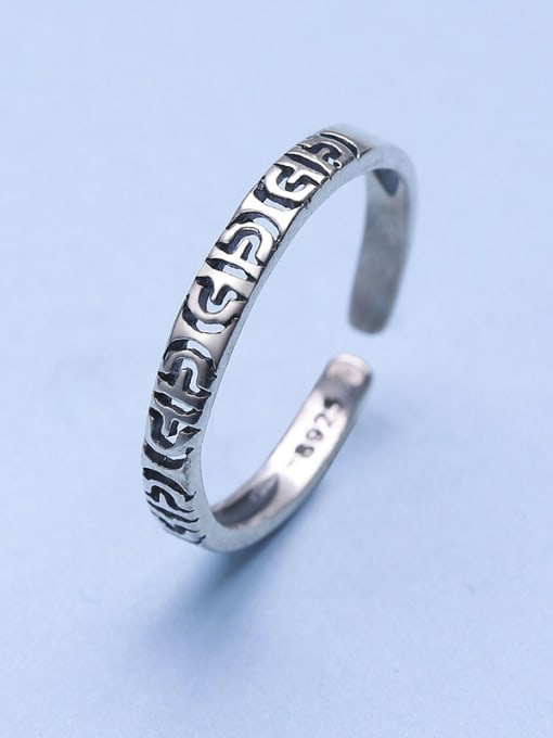 One Silver All-match Thai Silver Geometric Ring 2