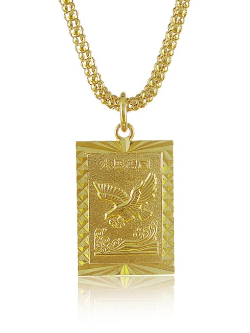 Yi Heng Da Women Delicate Square Shaped 24K Gold Plated Necklace