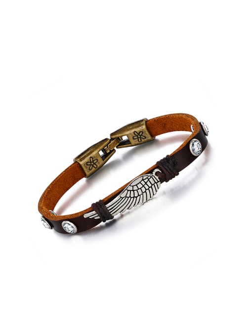 Open Sky Retro style Personalized Wing Artificial Leather Bracelet 0