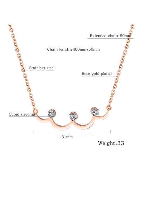 Open Sky Stainless Steel With Cubic Zirconia Simplistic Irregular Necklaces 3