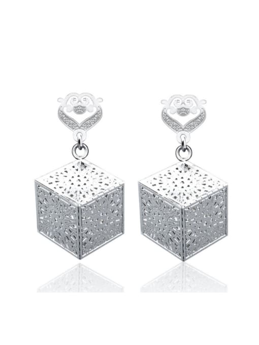 Ya Heng White Gold Plated Square Shaped Two Pieces Jewelry Set