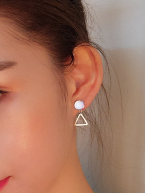 Peng Yuan Fashion Geometrical Silver Women Earrings 1