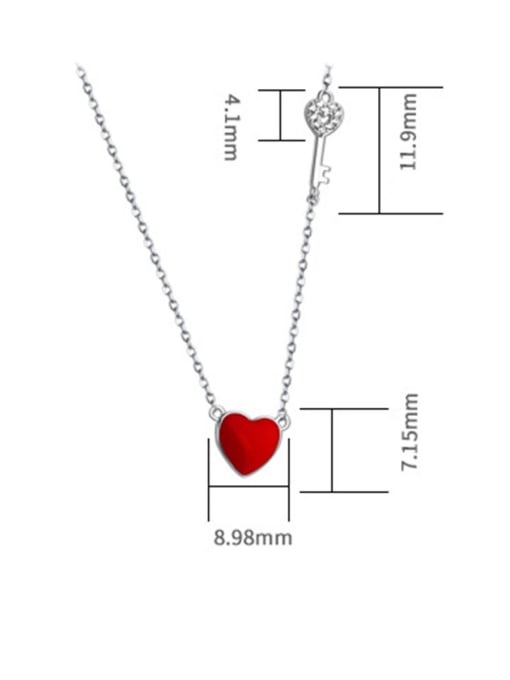 Dan 925 Sterling Silver With Resin Simplistic Heart Locket Necklace 2