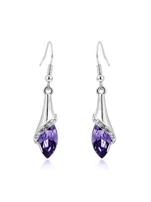 purple Fashion Austria Crystal Water Drop Earring
