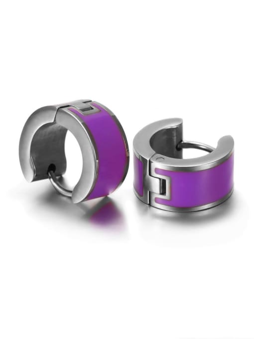 Purple Vacuum Plating Anti-allergic Creative hoop earring