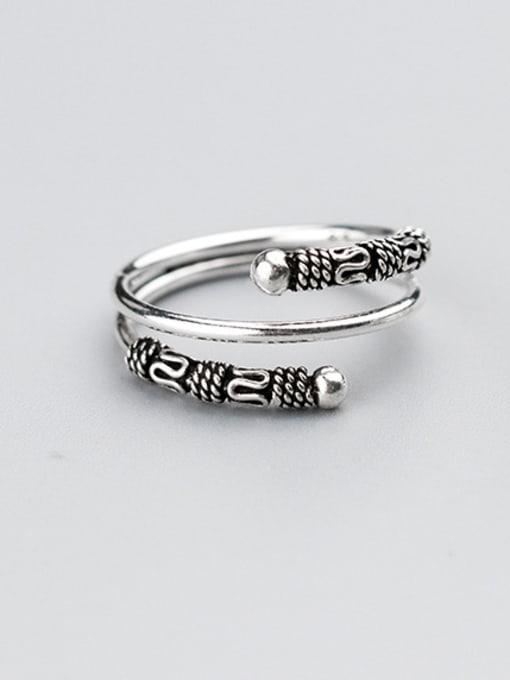 Two Layers Fashionable Four Layer Open Design S925 Silver Ring