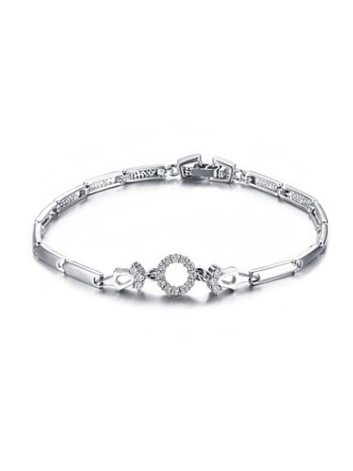 CONG All-match Round Shaped Platinum Plated Zircon Bracelet 0