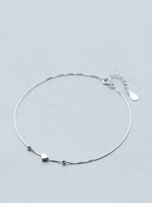 Rosh S925 silver sweet heart-shaped bracelet and anklet