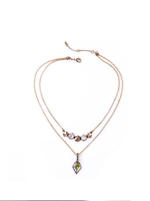 KM Exquisite Multi-layer Irregular Rhinestones Alloy Necklace