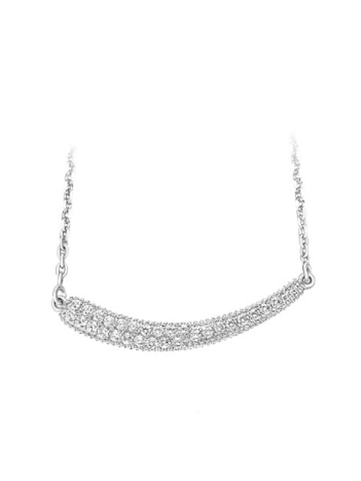 Platinum Simple Cubic Zirconias Women Necklace