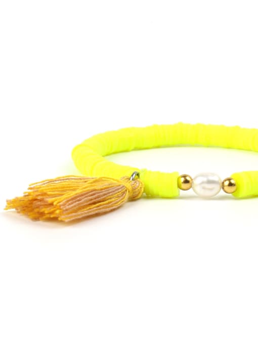 B6041-F Western Style Colorful Clay Stretch Bracelet