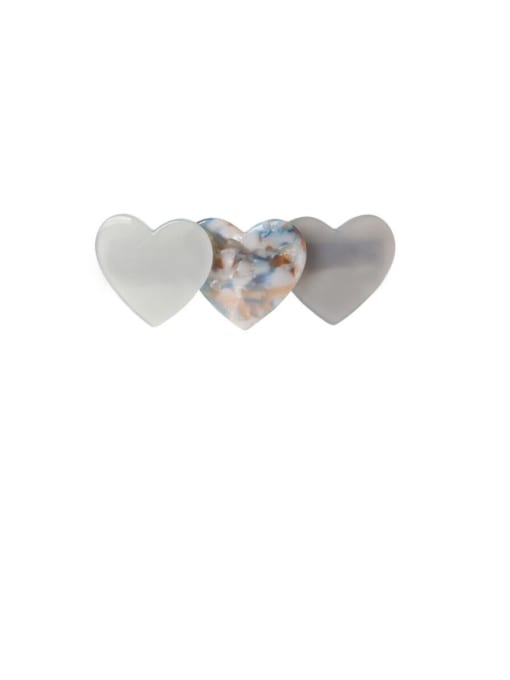 gray Alloy With Cellulose Acetate Fashion Heart Barrettes & Clips
