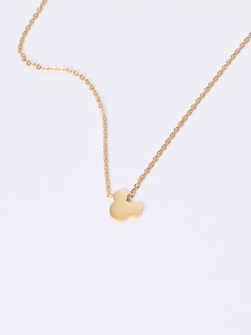 Solid gold Titanium With Gold Plated Simplistic Mickey Mouse  Necklaces