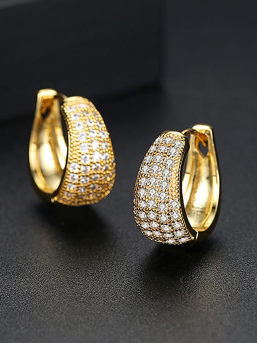 18k-T01I13 Copper With Cubic Zirconia Trendy Stud Earrings