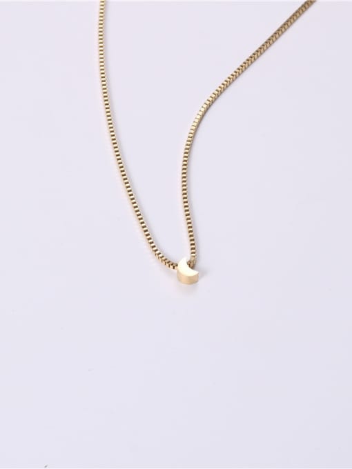 GROSE Titanium With Gold Plated Simplistic Moon Necklaces 0
