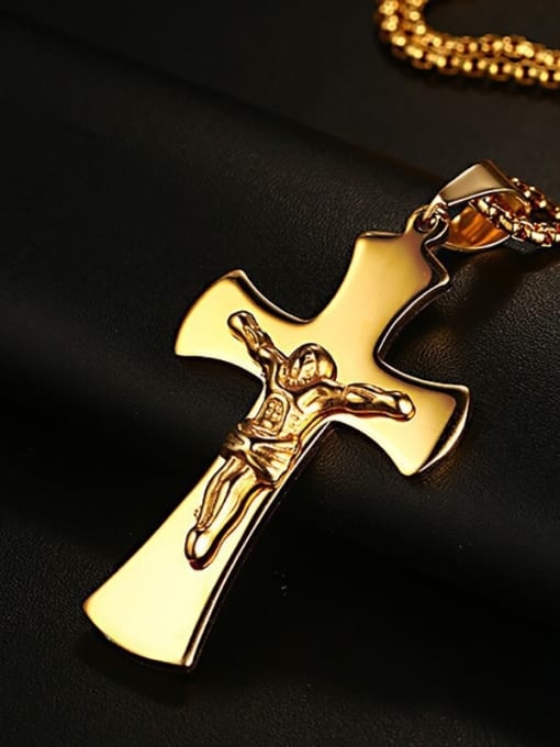 XIN DAI Gold Plated Cross Men Necklace 2