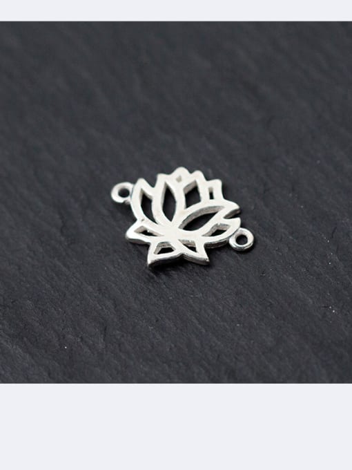 FAN 925 Sterling Silver With Silver Plated Lotus Connectors