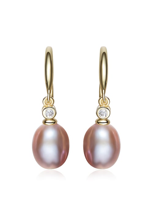 Purple Fashion Freshwater Pearl 925 Silver Earrings