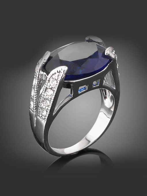 Wei Jia Fashion Oval Crystal Cubic Rhinestones Copper Ring 0