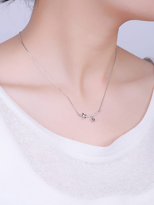 One Silver Simply Star Necklace 1