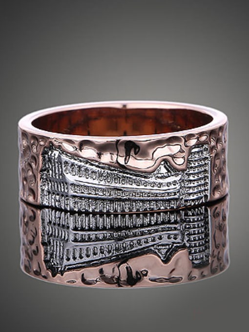 1 Creative Landmark Building Double Color Plated Copper Ring