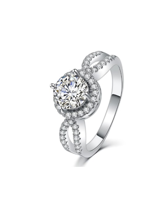 ZK Engagement Simple Fashion Ring with Zircons 0