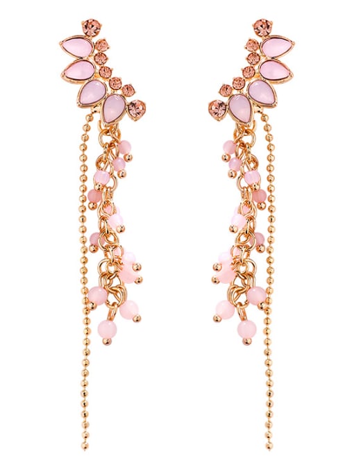 Girlhood Alloy With Rose Gold Plated Trendy Water Drop Drop Earrings 0