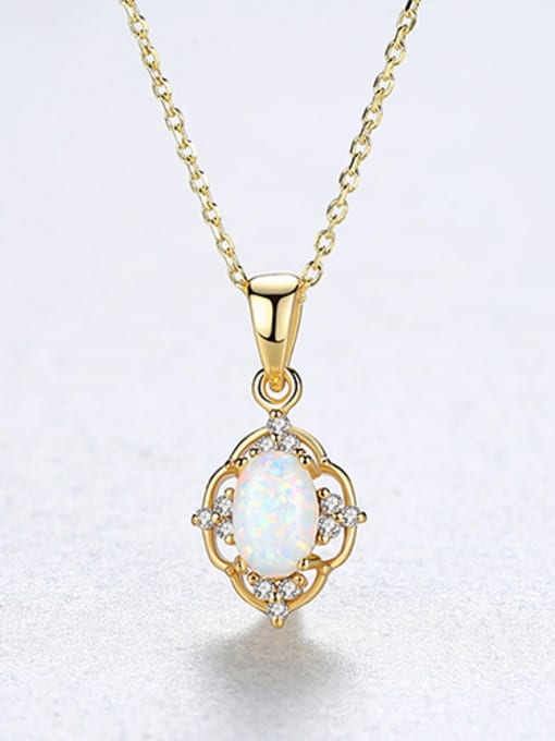 White 18K gold 925 Sterling Silver With  Trendy Flower Necklaces