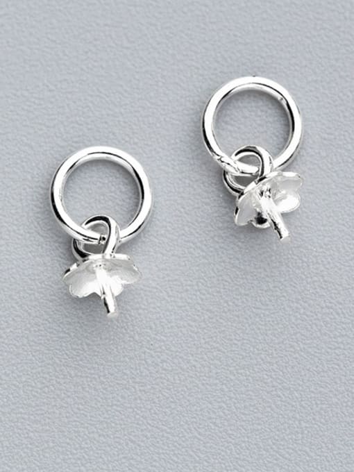 FAN 925 Sterling Silver With Silver Plated Classic Flower Bails 0