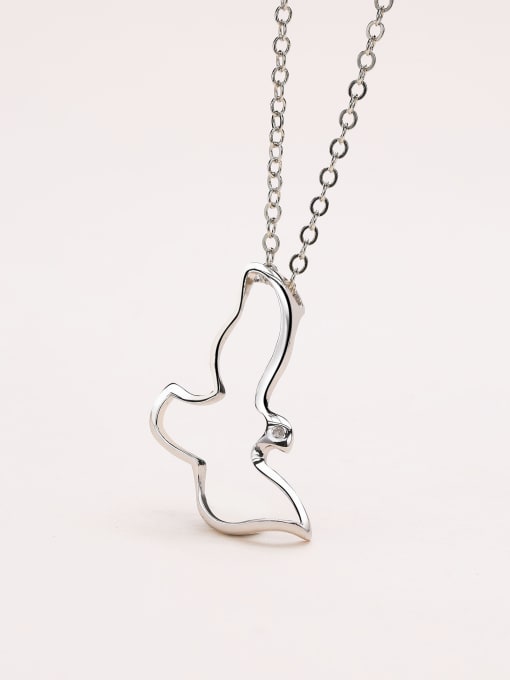 One Silver Cute Bird Necklace 2