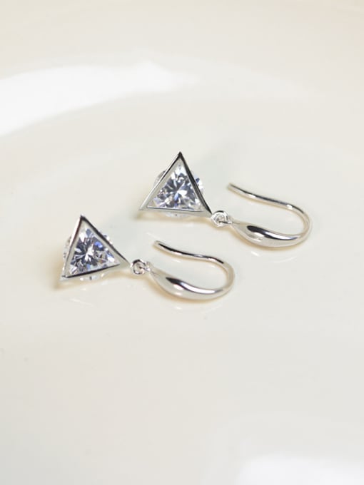 Peng Yuan Simple Geometrical Cubic Zircon 925 Silver Earrings 0