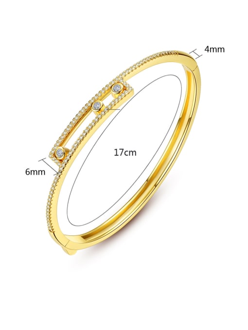 BLING SU Copper With Gold Plated Simplistic Round Bangles 3