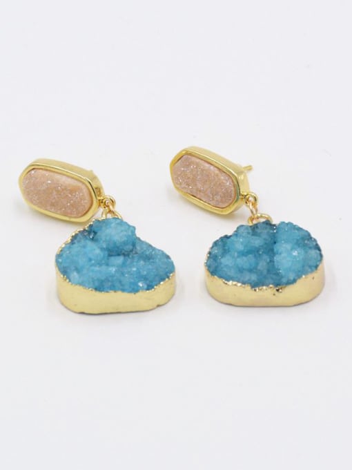 Tess Fashion Peach-shaped Natural Blue Crystal Earrings 1