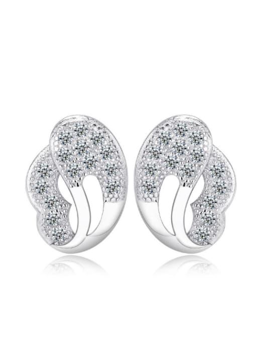 kwan Zircons Cabbage Lady Elegant Stud Earrings