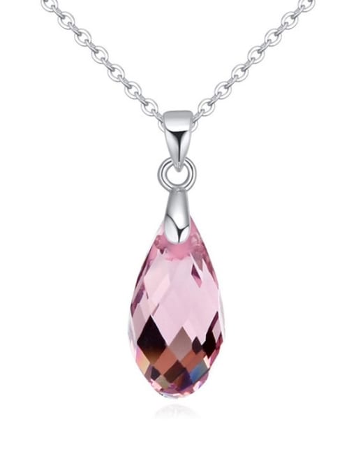 purple Simple Water Drop austrian Crystal Pendant Alloy Necklace
