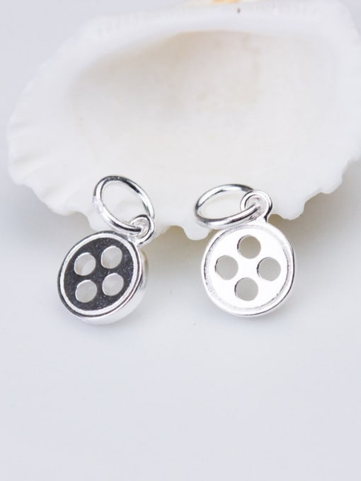 FAN 925 Sterling Silver With Silver Plated button Charms 1