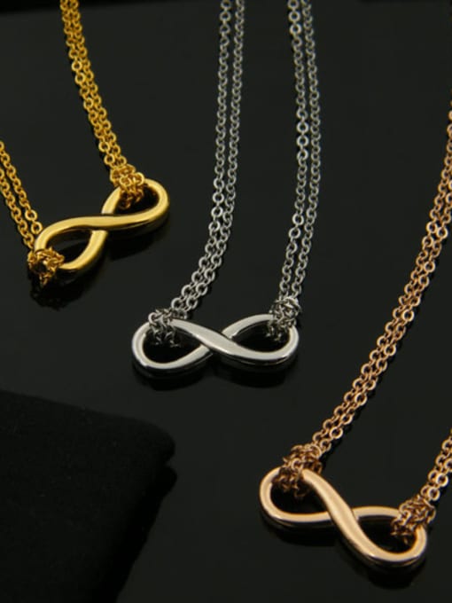 My Model 8 Shaped Gold Plated Simple Fashion Titanium Necklace 2