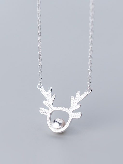 Rosh 925 Sterling Silver With Silver Plated Personality Bee-joo Antler Necklaces 2