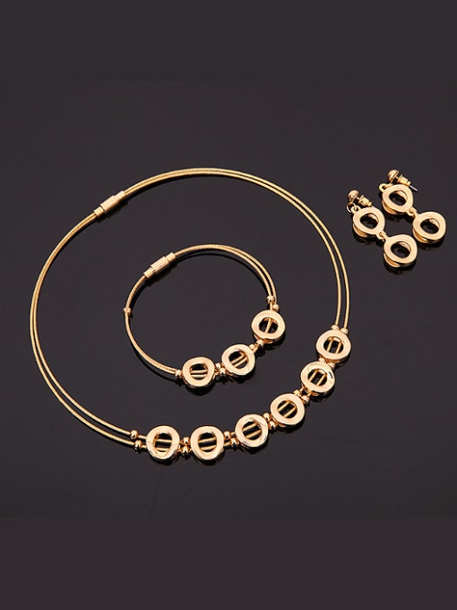 BESTIE Alloy Imitation-gold Plated Fashion Circles Three Pieces Jewelry Set 1